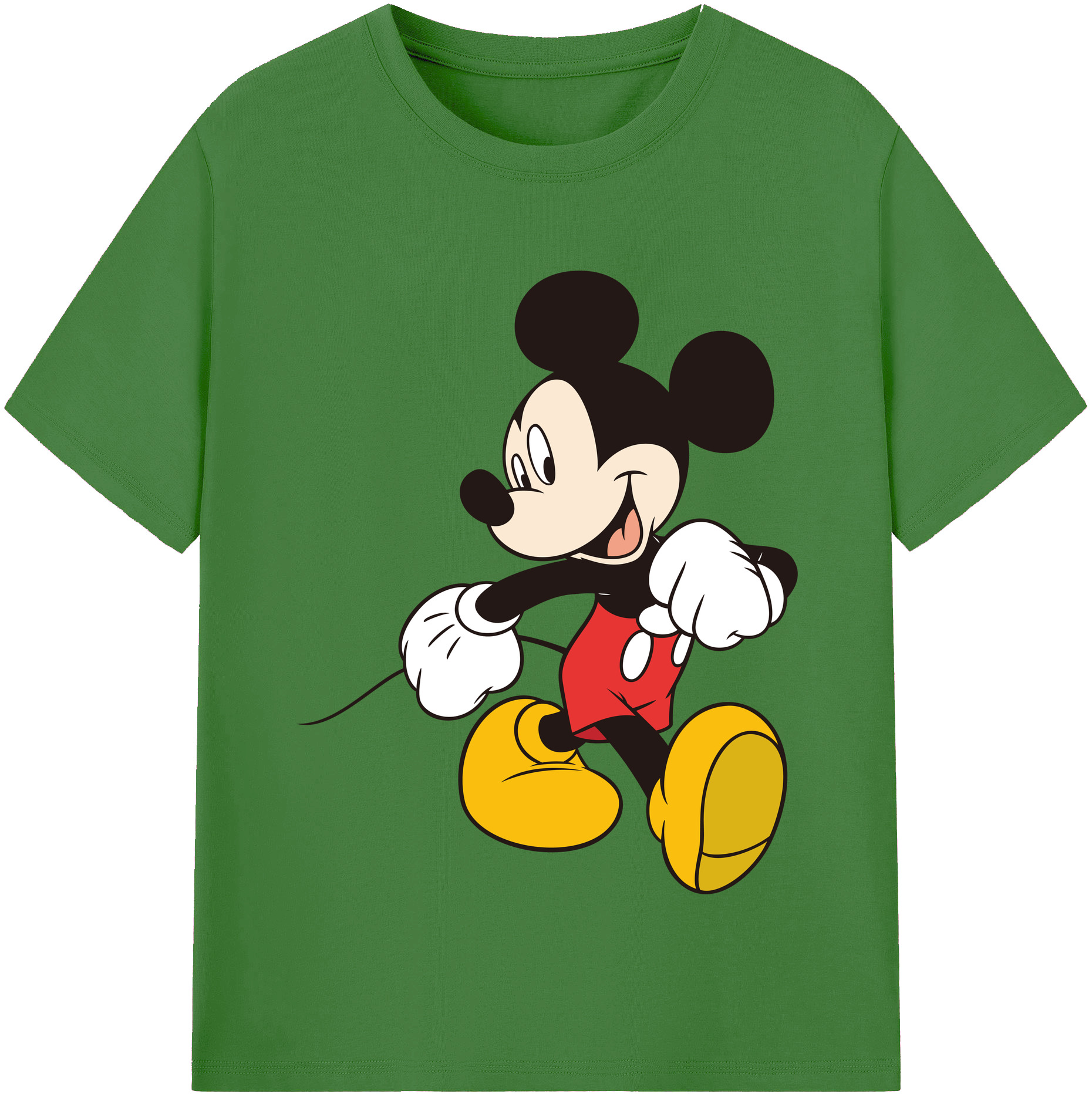 （画像用） ミッキーマウス Mickey Mouse レディースカジュアルプリントTシャツ（綿100％）